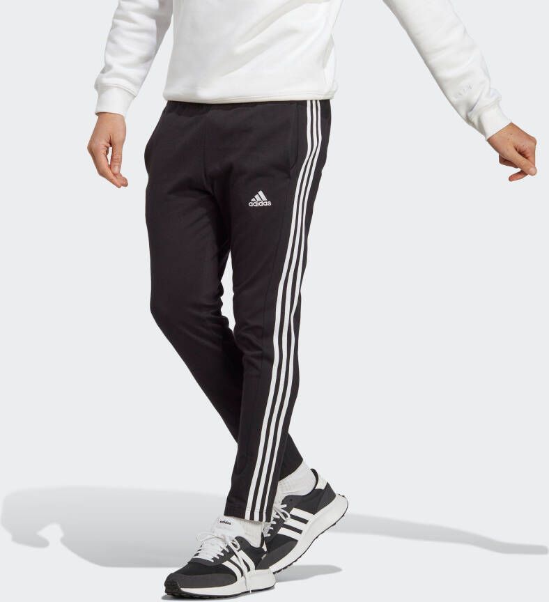 Adidas Sportswear Sportbroek ESSENTIALS SINGLE JERSEY TAPERED OPEN HEM 3-STRIPE BROEK (1-delig)