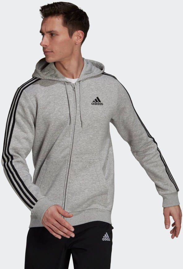 Adidas Sportswear Sweatvest Essentials fleece 3STREPEN capuchonjack (1-delig)