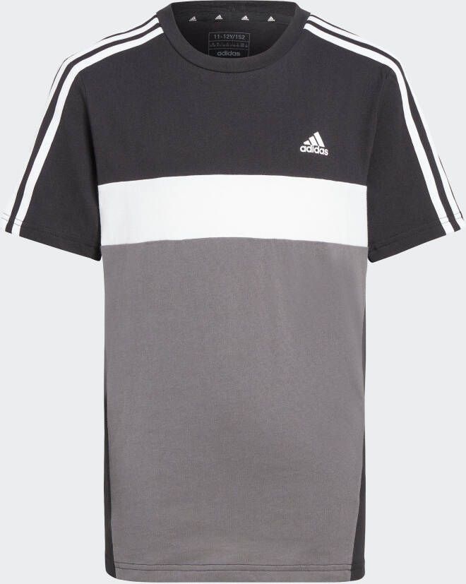 Adidas Sportswear T-shirt zwart grijs wit Jongens Katoen Ronde hals Meerkleurig 128