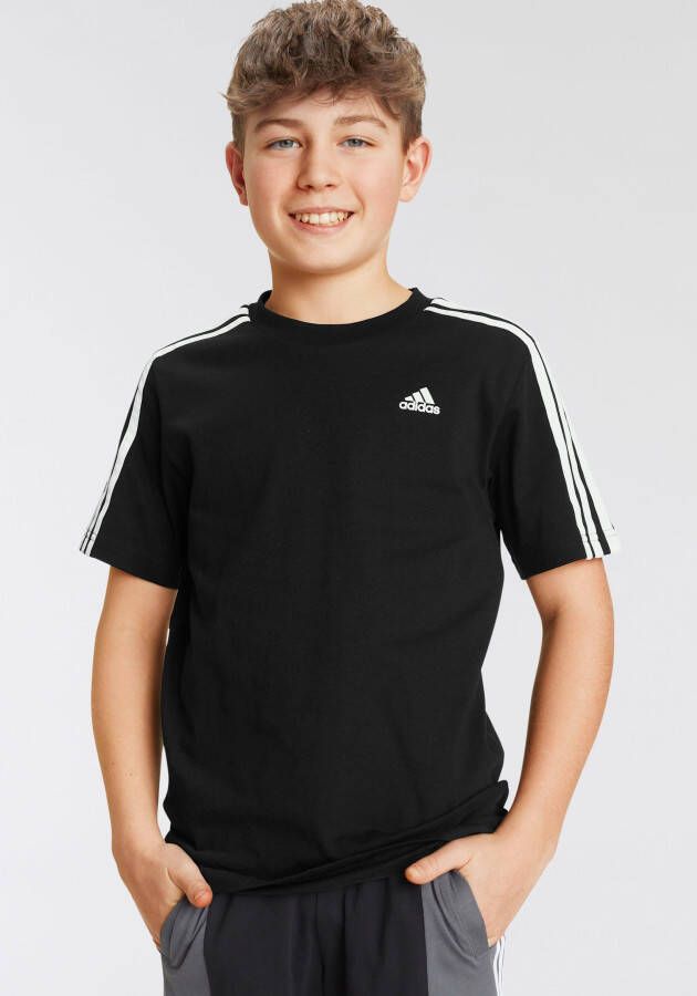 Adidas Sportswear T-shirt zwart wit Katoen Ronde hals Effen 164