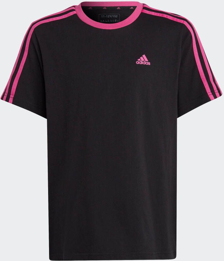 Adidas Sportswear T-shirt met logo zwart roze Meisjes Katoen Ronde hals 164