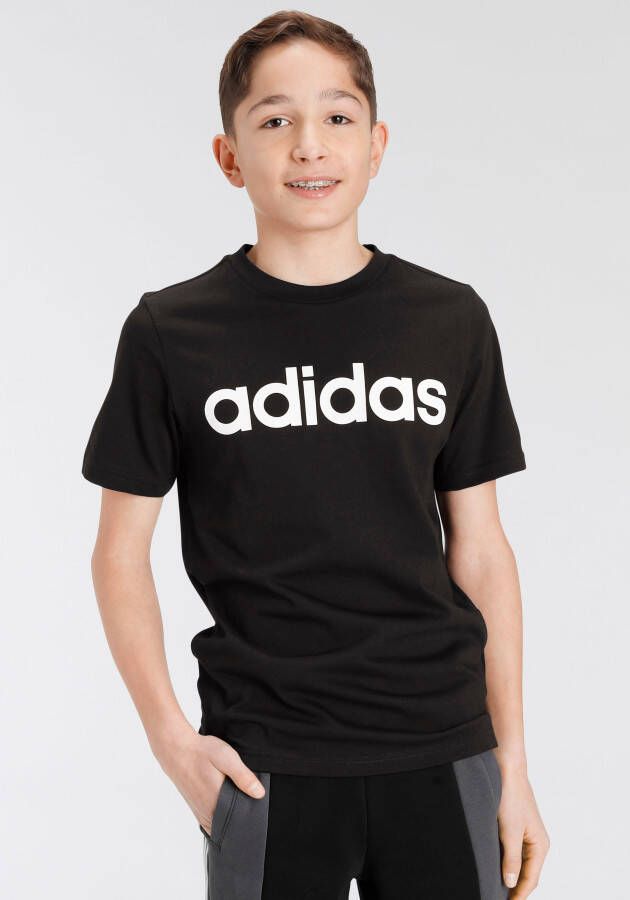 Adidas Sportswear T-shirt zwart wit Katoen Ronde hals Logo 176