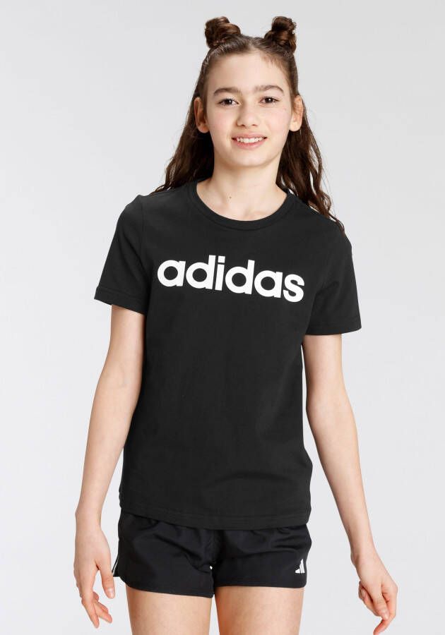 Adidas Sportswear T-shirt zwart wit Meisjes Katoen Ronde hals Logo 170