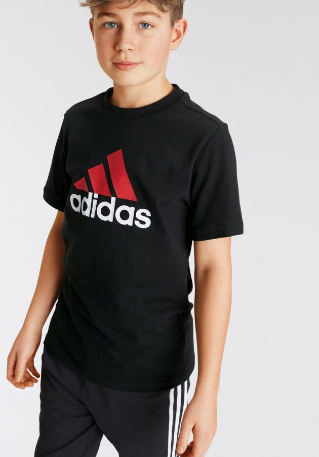 Adidas Sportswear T-shirt met logo zwart rood wit Katoen Ronde hals 176