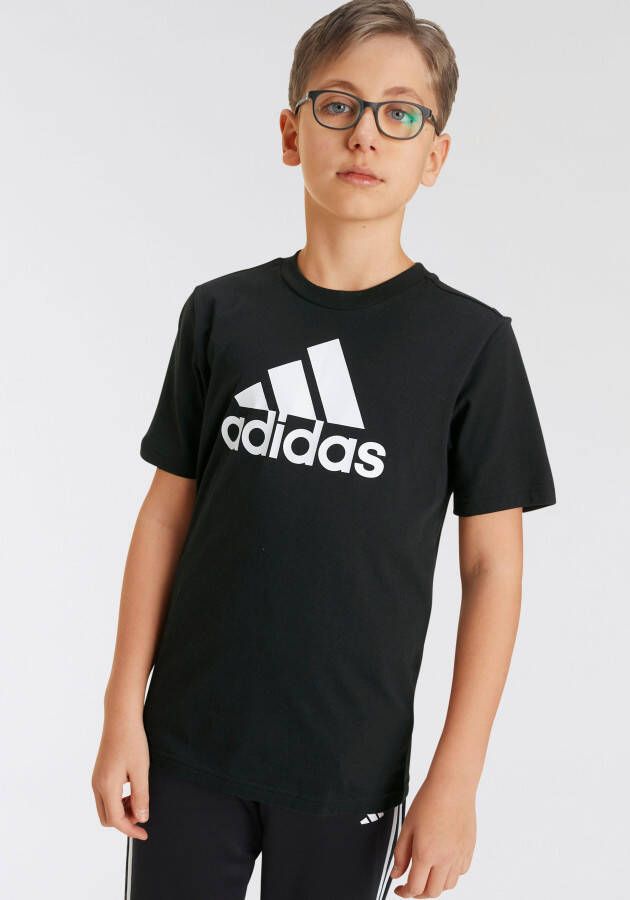 Adidas Sportswear T-shirt zwart wit Katoen Ronde hals Logo 164