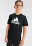 Adidas Sportswear T-shirt zwart wit Katoen Ronde hals Logo 152 - Thumbnail 1