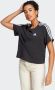 Adidas 3-Stripes Badge of Sport Crop T-Shirt Black White- Dames Black White - Thumbnail 2