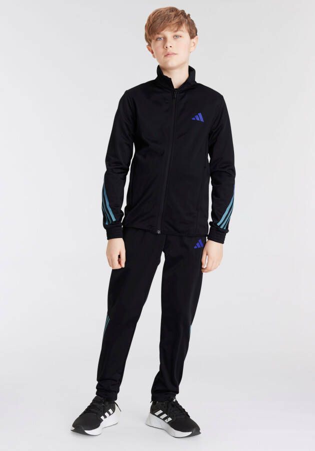 Adidas Sportswear trainingspak zwart blauw Joggingpak Polyester Opstaande kraag 152