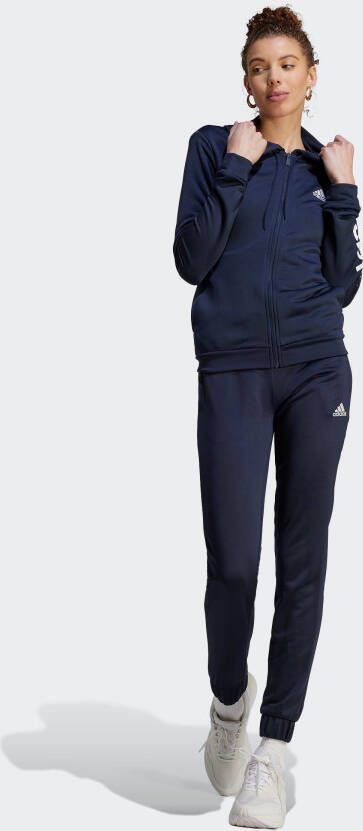 Adidas Dames Blauw en Wit Linear Trainingspak Blue Dames