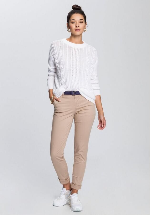 AJC Chino in een vlot model met contrastkleurige riem (2-delig) - Foto 7