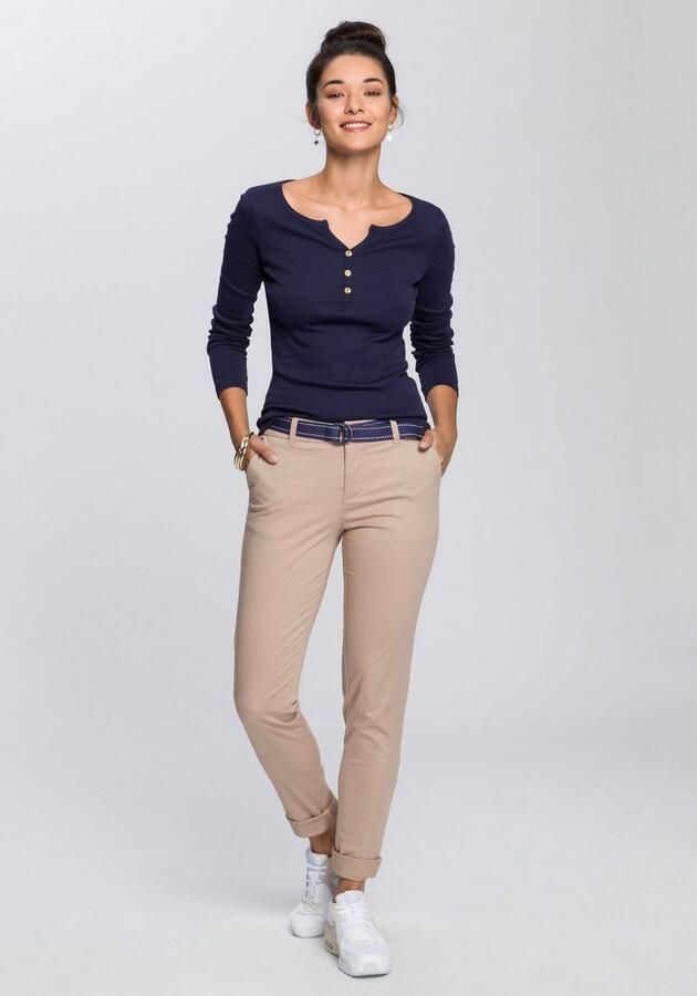 AJC Chino in een vlot model met contrastkleurige riem (2-delig) - Foto 9