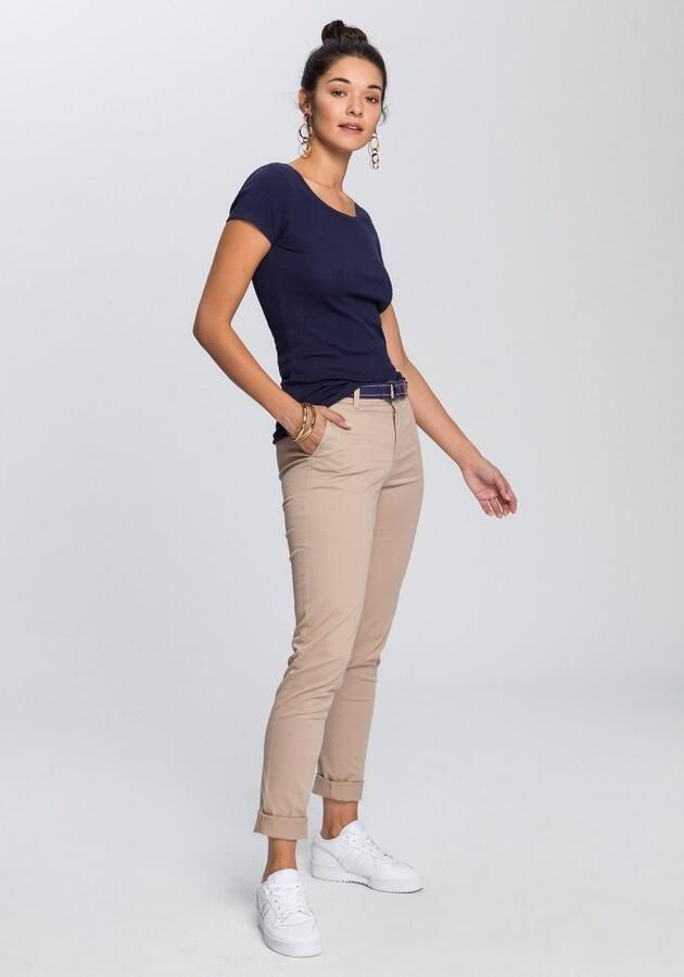 AJC Chino in een vlot model met contrastkleurige riem (2-delig) - Foto 15