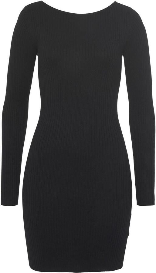 AJC Gebreide jurk figuuraccentuerend van hoogwaardig ribbreisel - Foto 6