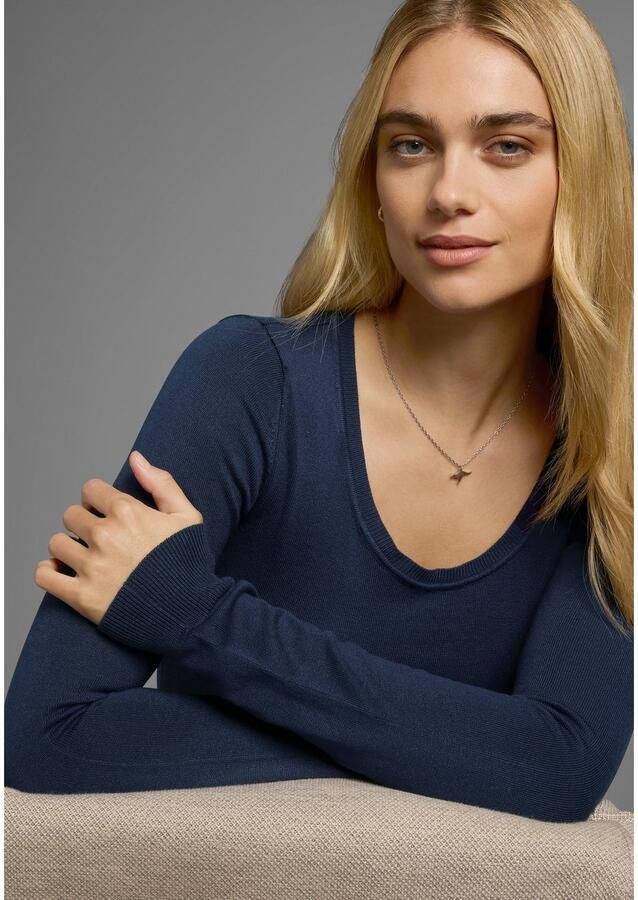 AJC Gebreide jurk figuurvolgend van viscose en polyamide lange mouwen met ribboordjes - Foto 2