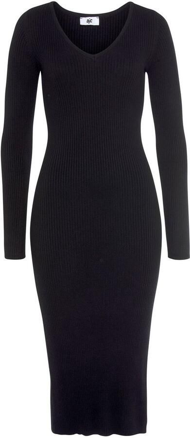 AJC Gebreide jurk in midilengte met zijdelingse split en vneck - Foto 5