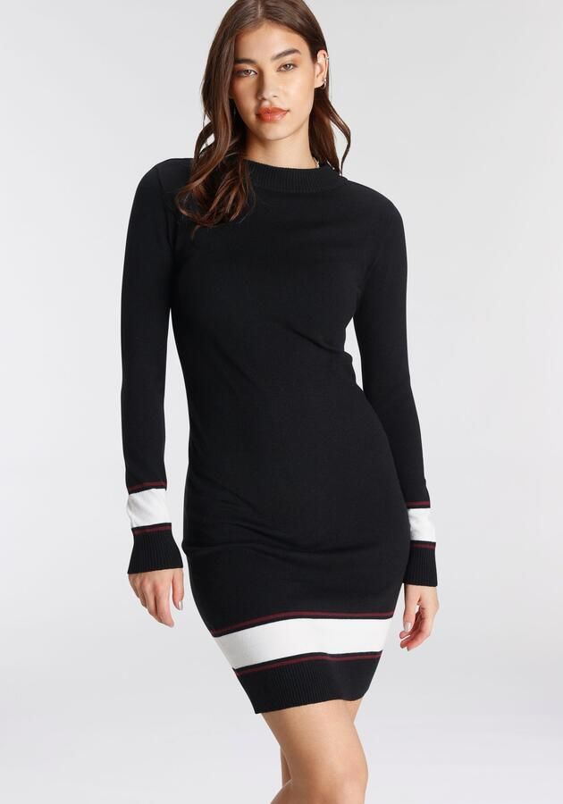 AJC Gebreide jurk met contraststrepen van zachte viscosemix - Foto 8