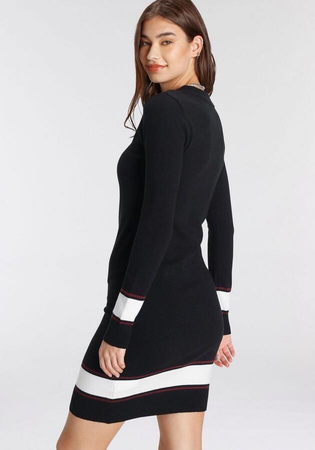 AJC Gebreide jurk met contraststrepen van zachte viscosemix - Foto 4