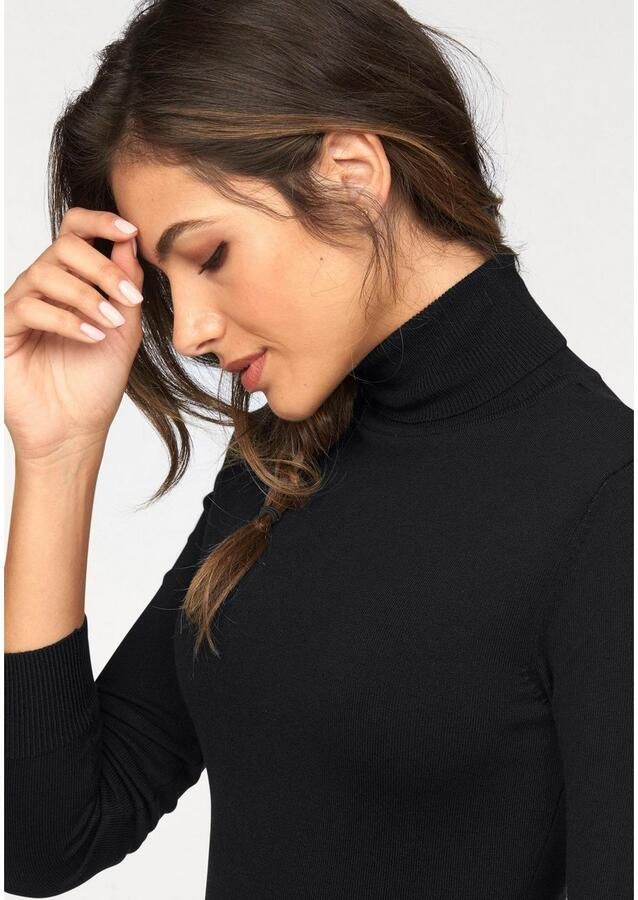 AJC Gebreide jurk met rolkraag van viscosemix