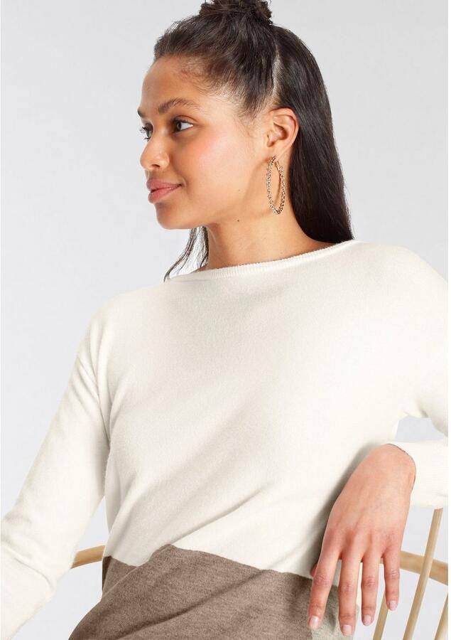 AJC Gebreide jurk met ronde halslijn en trendy colourblock design - Foto 2