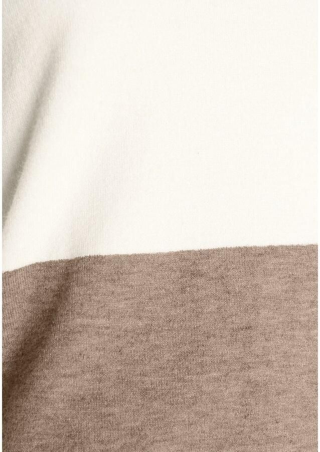 AJC Gebreide jurk met ronde halslijn en trendy colourblock design