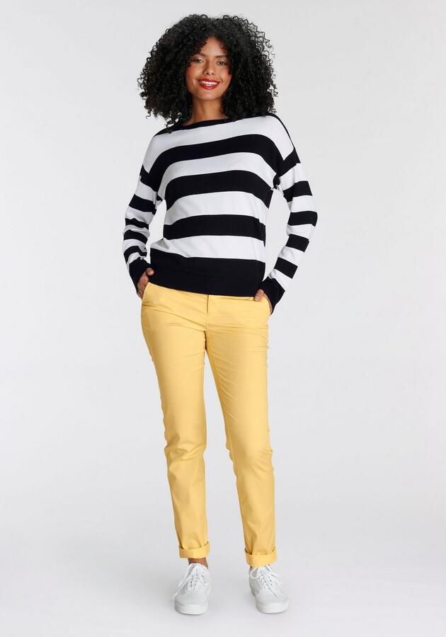 AJC Gebreide trui met blokstrepen en ronde hals - Foto 6