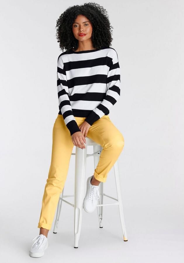 AJC Gebreide trui met blokstrepen en ronde hals - Foto 7