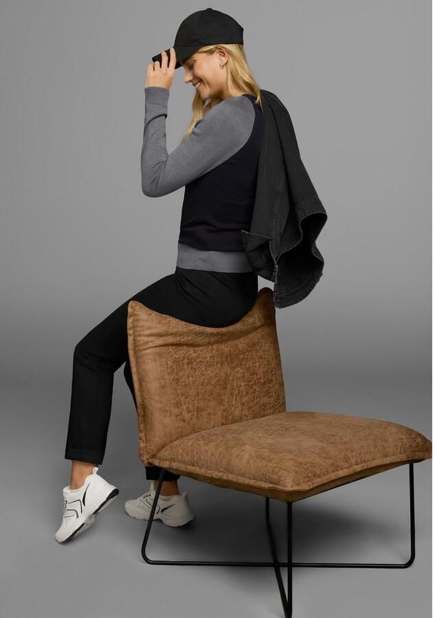 AJC Gebreide trui met contrastkleurige mouwen en boord - Foto 4