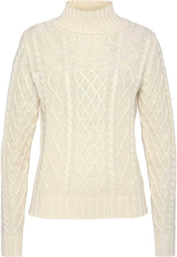 AJC Gebreide trui met modieus kabelpatroon en opstaande kraag - Foto 4