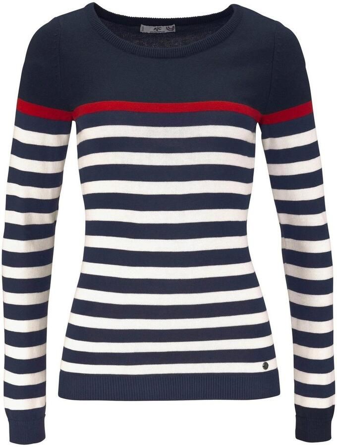 AJC Gebreide trui met modieuze contraststrepen - Foto 14