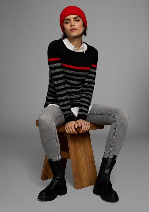 AJC Gebreide trui met modieuze contraststrepen - Foto 3