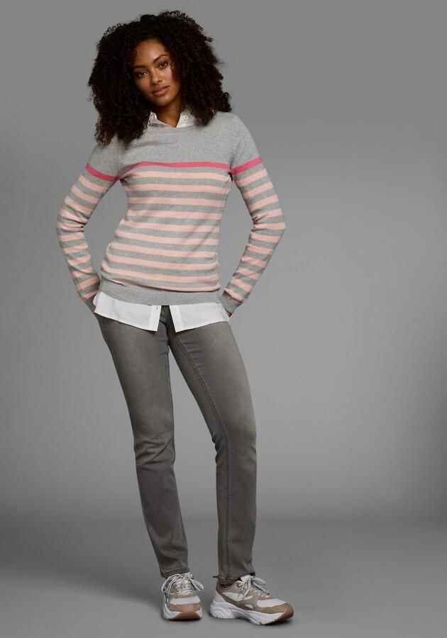 AJC Gebreide trui met modieuze contraststrepen - Foto 7