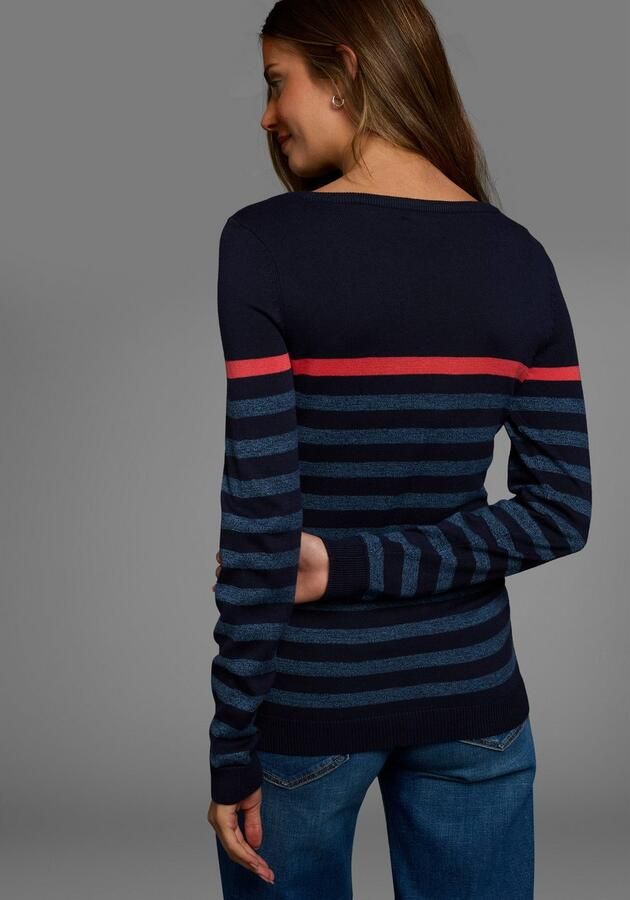 AJC Gebreide trui met modieuze contraststrepen - Foto 3