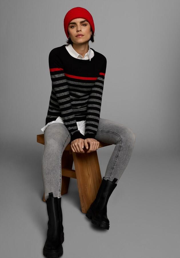 AJC Gebreide trui met modieuze contraststrepen - Foto 4