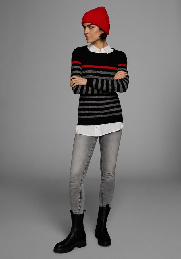 AJC Gebreide trui met modieuze contraststrepen - Foto 5