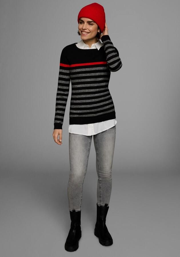 AJC Gebreide trui met modieuze contraststrepen - Foto 6