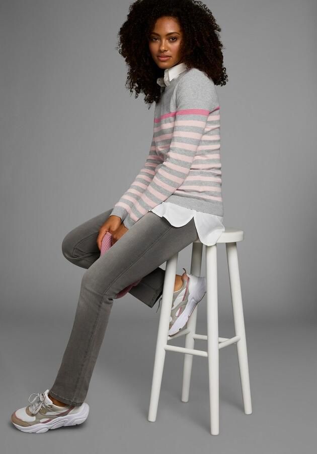 AJC Gebreide trui met modieuze contraststrepen - Foto 10