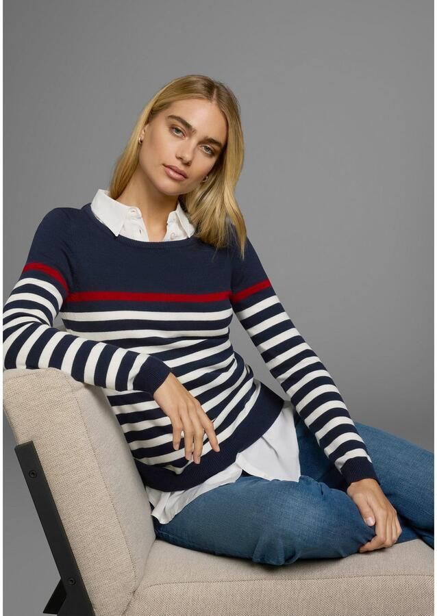 AJC Gebreide trui met modieuze contraststrepen - Foto 3