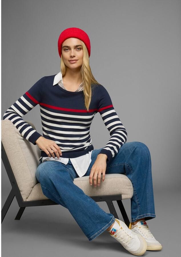 AJC Gebreide trui met modieuze contraststrepen - Foto 4