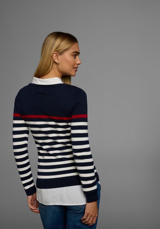 AJC Gebreide trui met modieuze contraststrepen - Foto 13