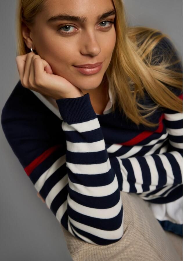 AJC Gebreide trui met modieuze contraststrepen - Foto 6