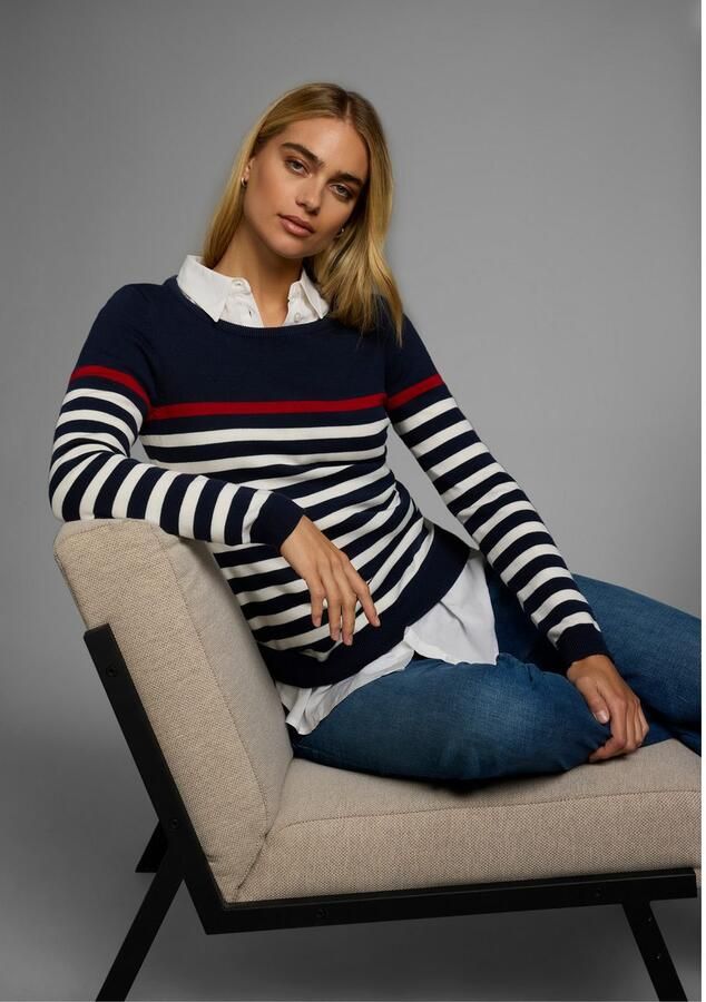 AJC Gebreide trui met modieuze contraststrepen - Foto 7