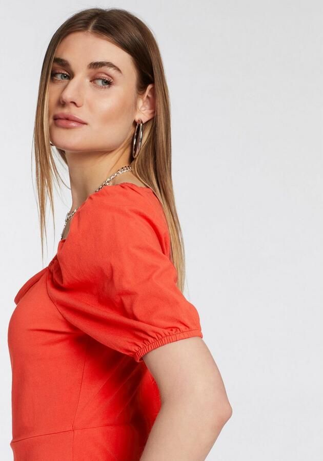 AJC Midi-jurk met pofmouwen - Foto 4