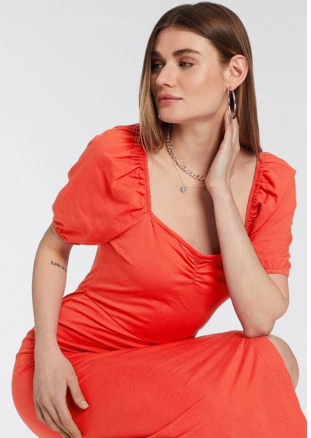 AJC Midi-jurk met pofmouwen