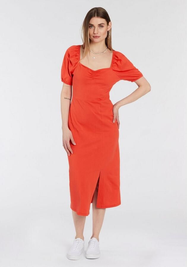 AJC Midi-jurk met pofmouwen - Foto 5