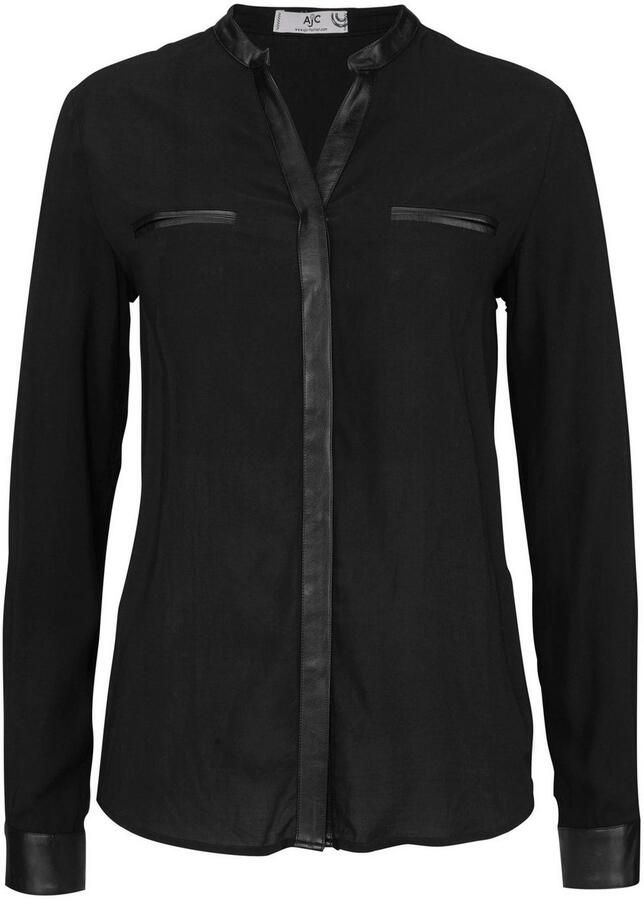 AJC Overhemdblouse met details van imitatieleer