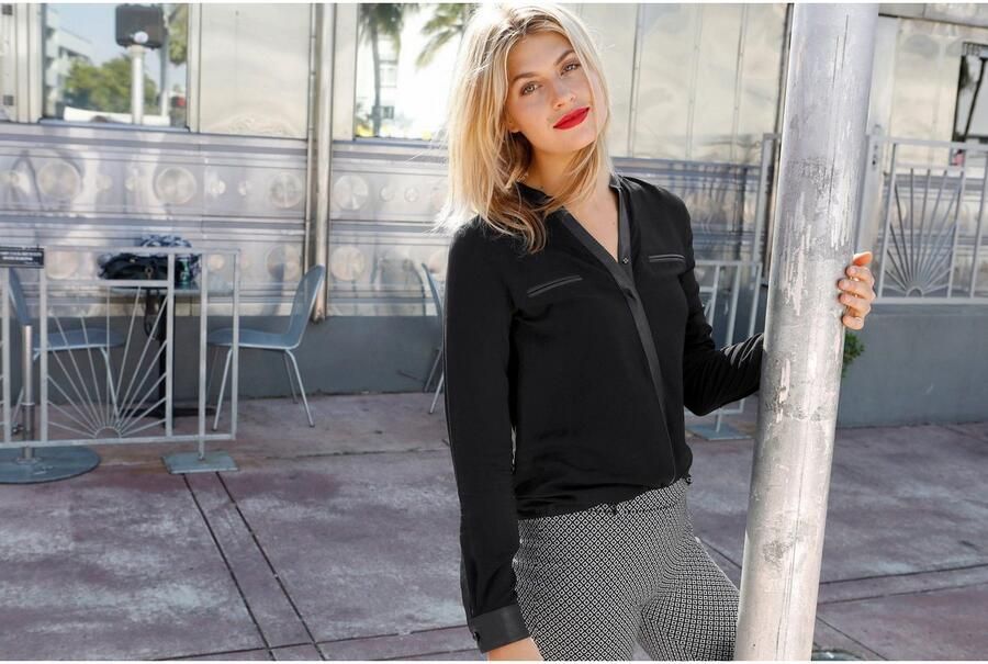 AJC Overhemdblouse met details van imitatieleer - Foto 15