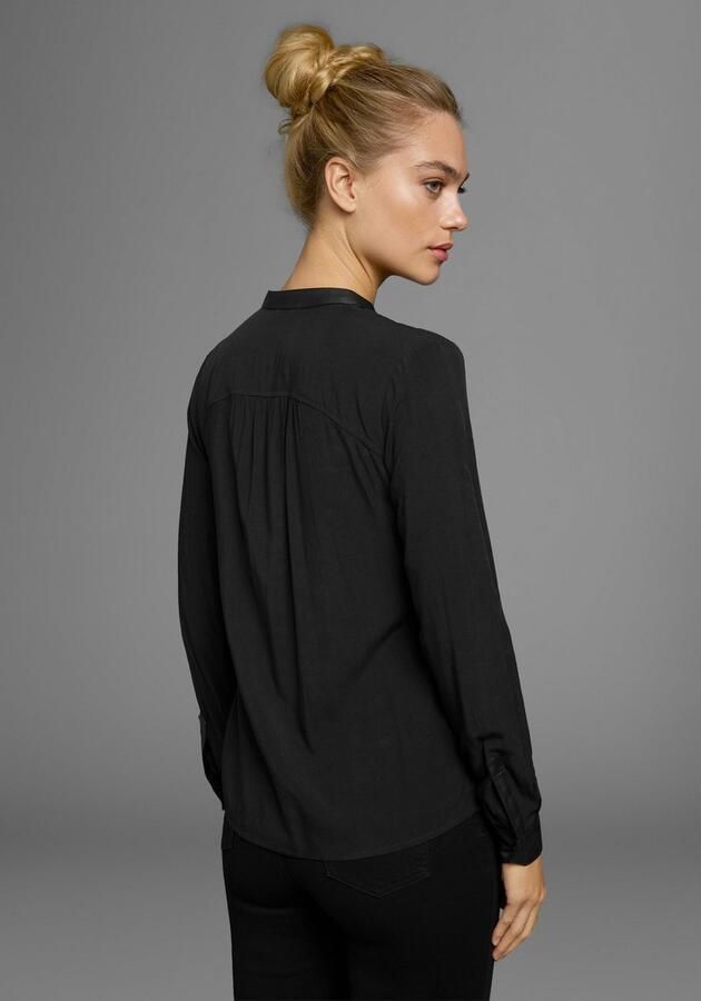 AJC Overhemdblouse met details van imitatieleer - Foto 6