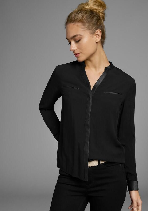 AJC Overhemdblouse met details van imitatieleer - Foto 10