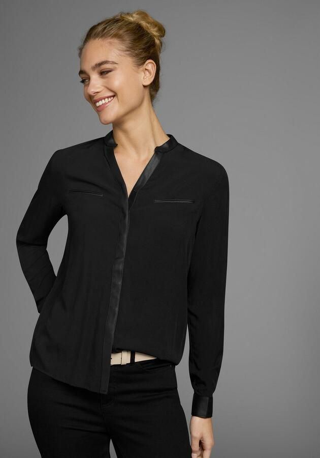 AJC Overhemdblouse met details van imitatieleer - Foto 13