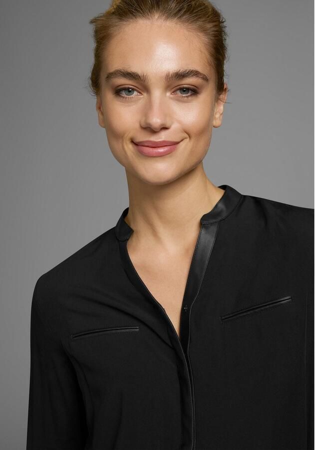AJC Overhemdblouse met details van imitatieleer - Foto 4